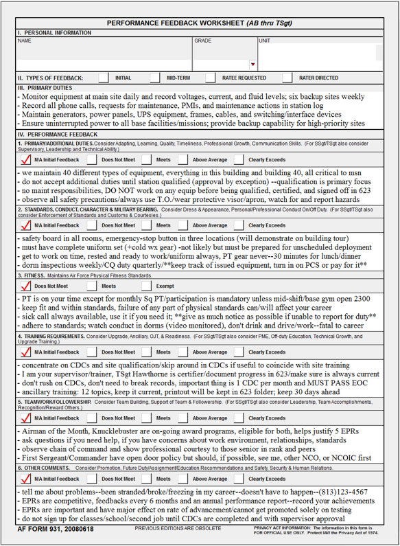 AF Form 932 Examples http://www.airforcewriter.com/af_form_931.htm